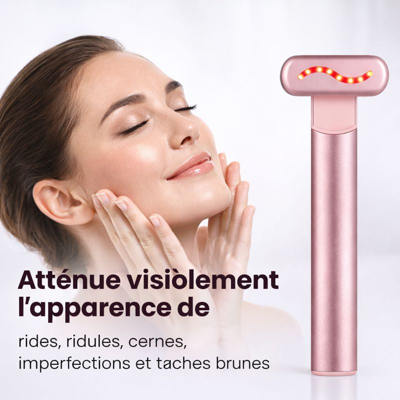 Massage par vibrations sur les pommettes avec le stylo NovaSkinLab