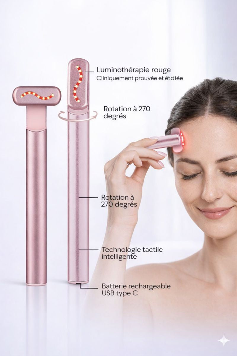 Chaleur thérapeutique douce sur la joue, routine skincare maison