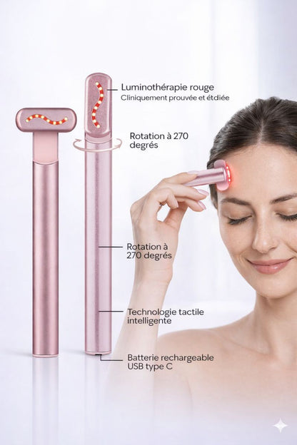 Chaleur thérapeutique douce sur la joue, routine skincare maison